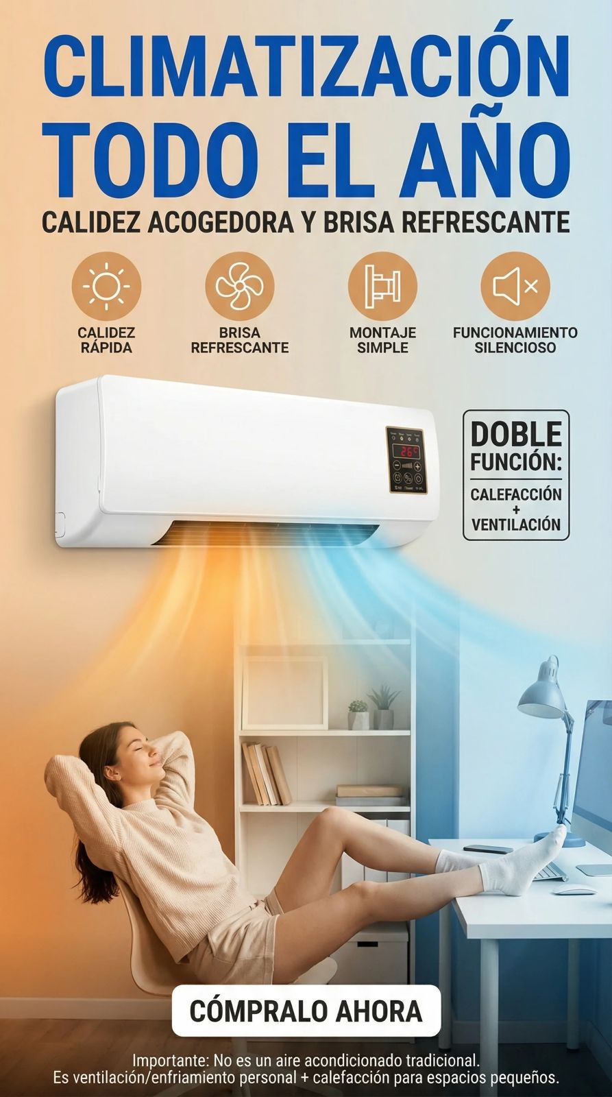 calefactor ventilador - 2 en 1